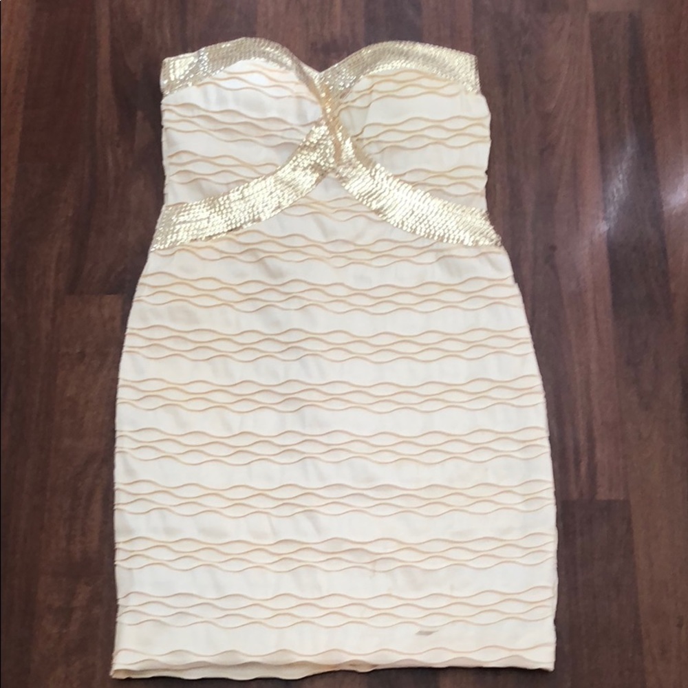 Cream Strapless Dress - Size M